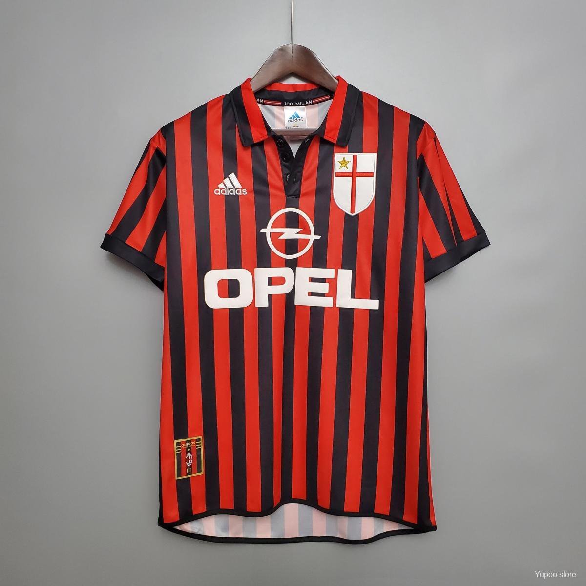 Retro AC Milan Centenary Home 1999/2000 Soccer Jersey