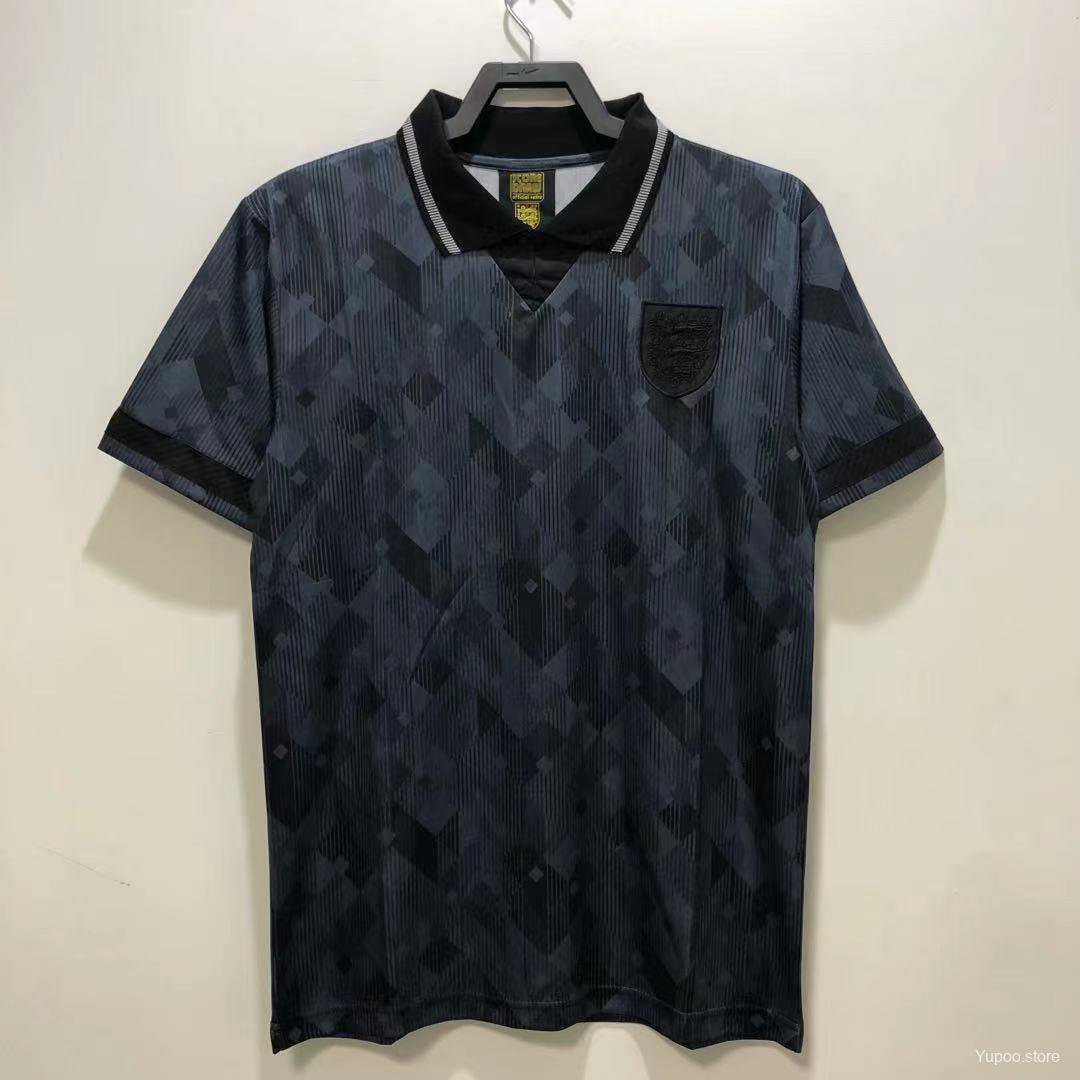Retro England Away Black 1990 Soccer Jersey