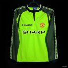 Retro Manchester United Goalkeeper Green 1998/99 Long Sleeve Soccer Jersey