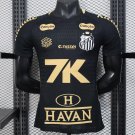 Santos FC Black with Textured Pattern Jersey With Full Sponsors 25/26 Player Jersey
