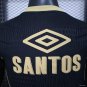 Santos FC Black with Textured Pattern Jersey With Full Sponsors 25/26 Player Jersey