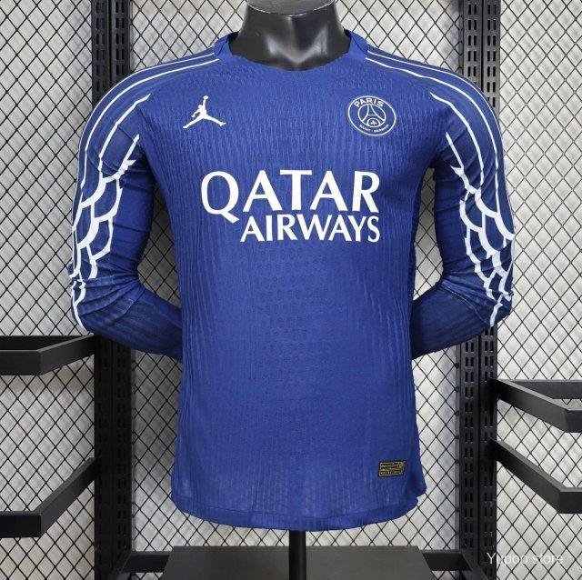 PSG Forth Blue 24/25 Long Sleeves Player Authentic Soccer Football Futbol Jersey Kit