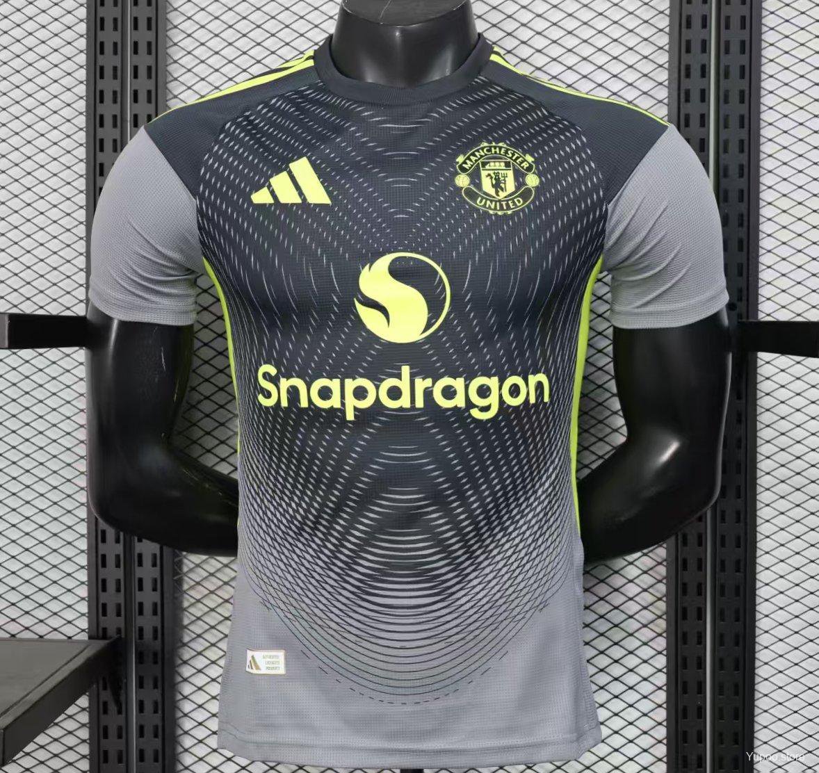 Manchester United Grey with Gradient Wave Pattern 25/26 Player Jersey