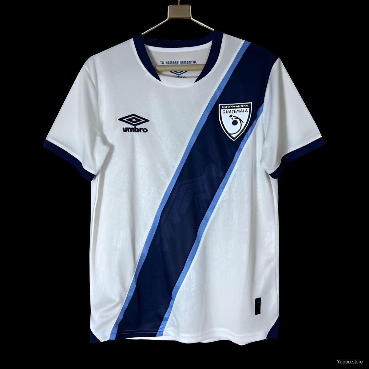 Guatemala White with Navy Blue Diagonal Stripe 2025 Adult Soccer Futbol Football Jersey