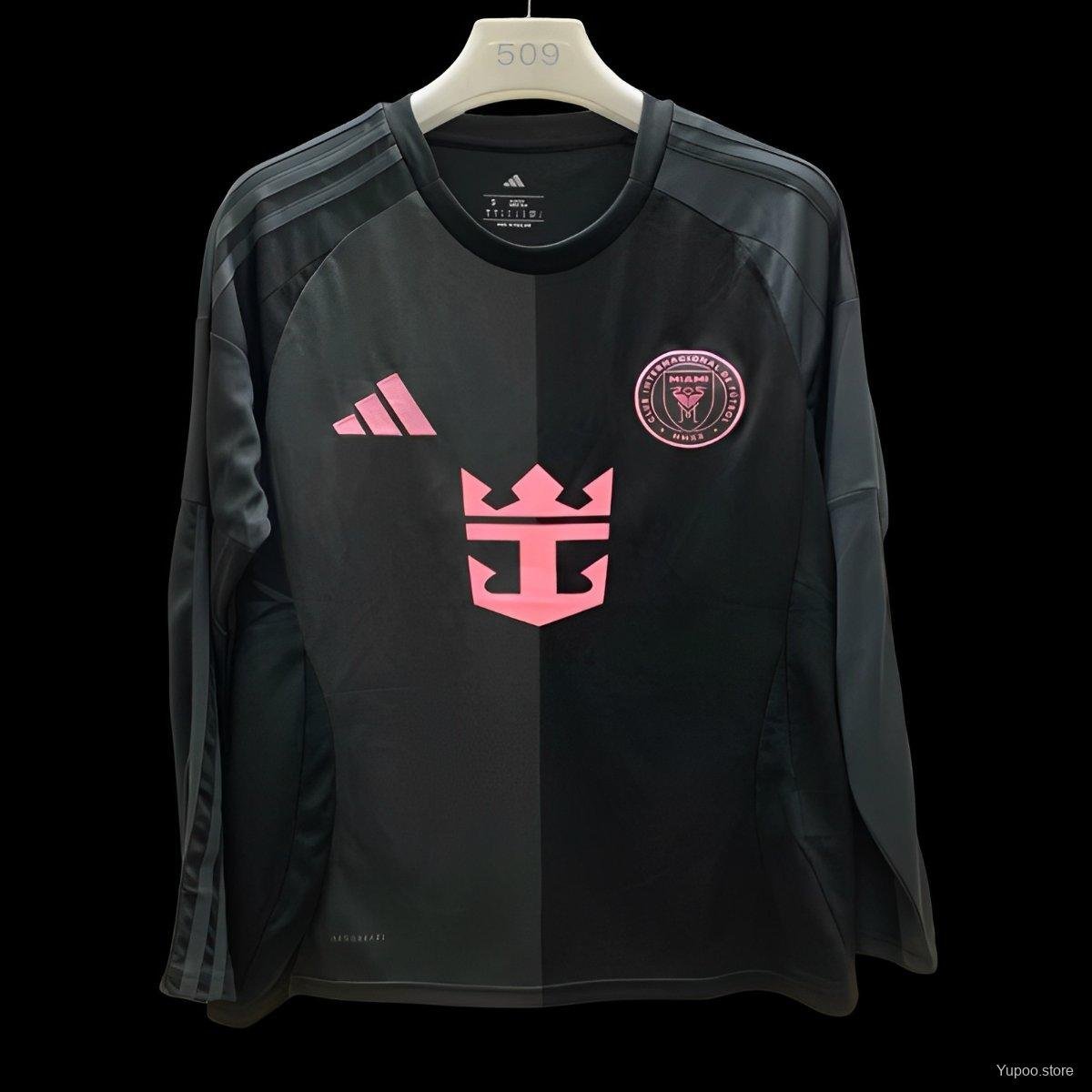 Inter Miami Away Black 25/26 Long Sleeves Adult Soccer Football Futbol Jersey