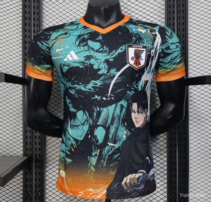 Japan Teal with Anime Warrior 2025 Player Soccer Football Futbol Adults Jersey