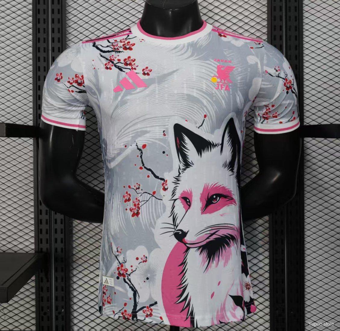 Japan White with Fox and Cherry Blossom Pattern 2025 Player Jersey