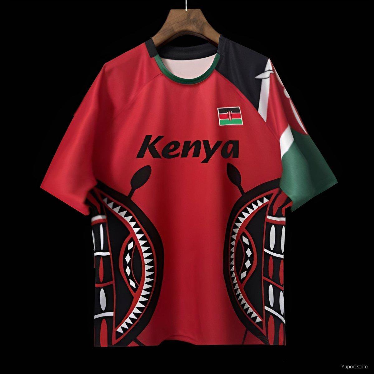 Kenya Red with Maasai Shield Graphic 2026 Jersey