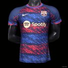 FC Barcelona Navy Blue with Red & Blue Abstract Pattern 25/26 Player Jersey