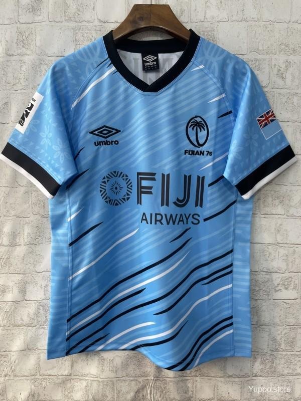 Fiji 7s Sky Blue with Ocean Wave 2025 Jersey