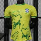 Brazil Yellow with Green Animal Pattern 2025 Player Jersey