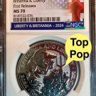 2024 (MS70 FR) Britannia & Liberty 1 oz Silver Great Britain 2£ (First Releases)