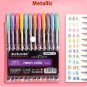 12pc Metallic pen  with 12 Refill highlighters Colors Gel Pens  School Office