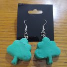 Green tree earrings