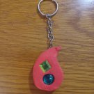 red teardrop with rhinestones keychain