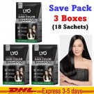 3x Lyo Hair Color Shampoo 100% Organic No.1 Black Aloe Vera Soft