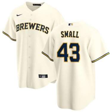 Milwaukee Brewers 43 Ethan Small Cream Home Jersey