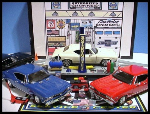 1968 CHEVELLE SS GARAGE W/ ELECTRIC CAR LIFT & 4 CARS++