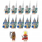 Roman Legion Cornicen Heavy Soldiers Blue Outfit 12pcs Minifigures Bricks Toys