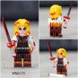 Demon Slayer Tanjiro Nezuko Rengoku Kyoujurou Akaza Inosuke 8pcs Minifigures Toy