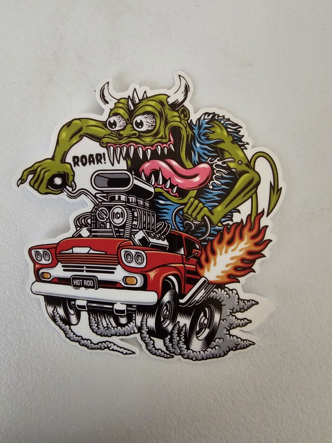 Monster In Hot Rod Truck Sticker