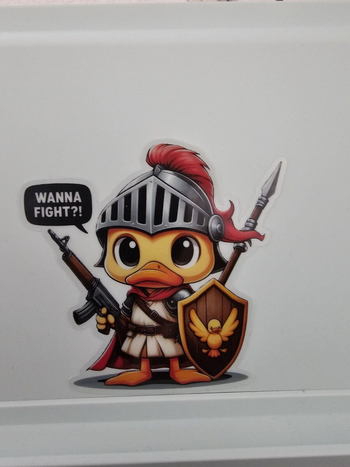 Transparent Waterproof "Wanna Fight" Duck Sticker
