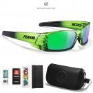 Men's Outdoor Sunglasses with Green Mirror Shades and Carrying Zipper Case