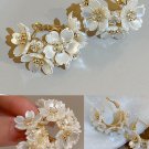 White Flower Splicing Hoop Earrings for Women Fashion Earrings Korean Trend Elegant Jewelry