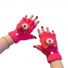 Women Gloves Winter Warm Plush Gloves Student Writing Half Finger Gloves Bear