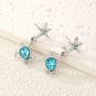 Summer Vacation Marine Life Turtle Sea Star Dropped Earrings Luxury Blue stone Ear Studs
