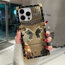 Luxury Diamond Butterfly Bracket Stand Phone Case For iPhone 13 Pro Mirror Square Shockproof Cover