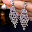 Luxury Long Cubic Zirconia Crystal Earrings For Women Wedding Party Jewelry