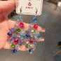 New Colorful Crystal Dangle Drop Earrings for Women Trend Korean Fashion