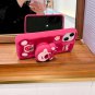 For iPhone 13 3D Bear Face Grip Holder Cartoon Silicon Soft Phone Case