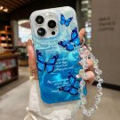 Luxury Letter Butterfly Silver Phone Case For iPhone 13 Pro Max Lanyard Cover Luxury Letter Butterfly Silver Phone Case For iPhone 13 Pro Max Lanyard Cover