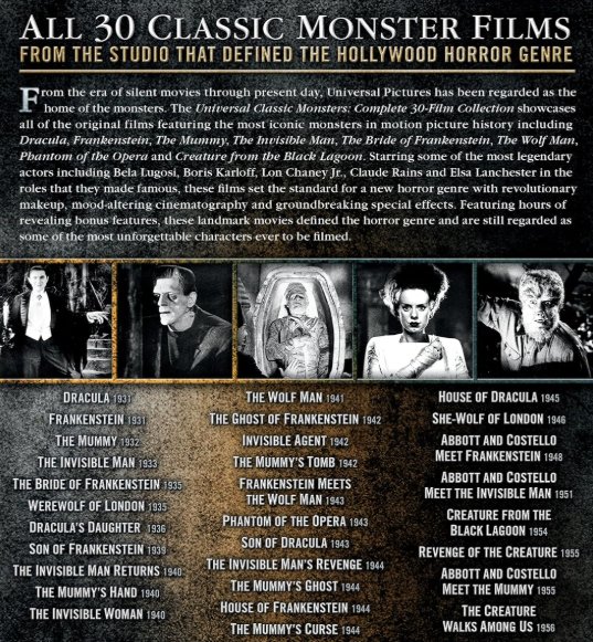 universal classic monsters collection
