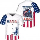 Trump Train 2024 Patriotic America Fourth of July Baseball Jersey Shirt
