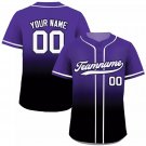 Printed Black Purple Gradient Custom Baseball Jersey with Teamname Name Number