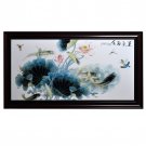 Decorative lotus and fish painting ceramic wall hanging plates home