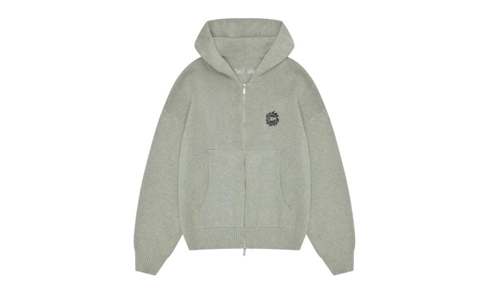 2026 & 2027 Broken Planet Sun Logo Knit Zip-Up Hoodie Heather Grey