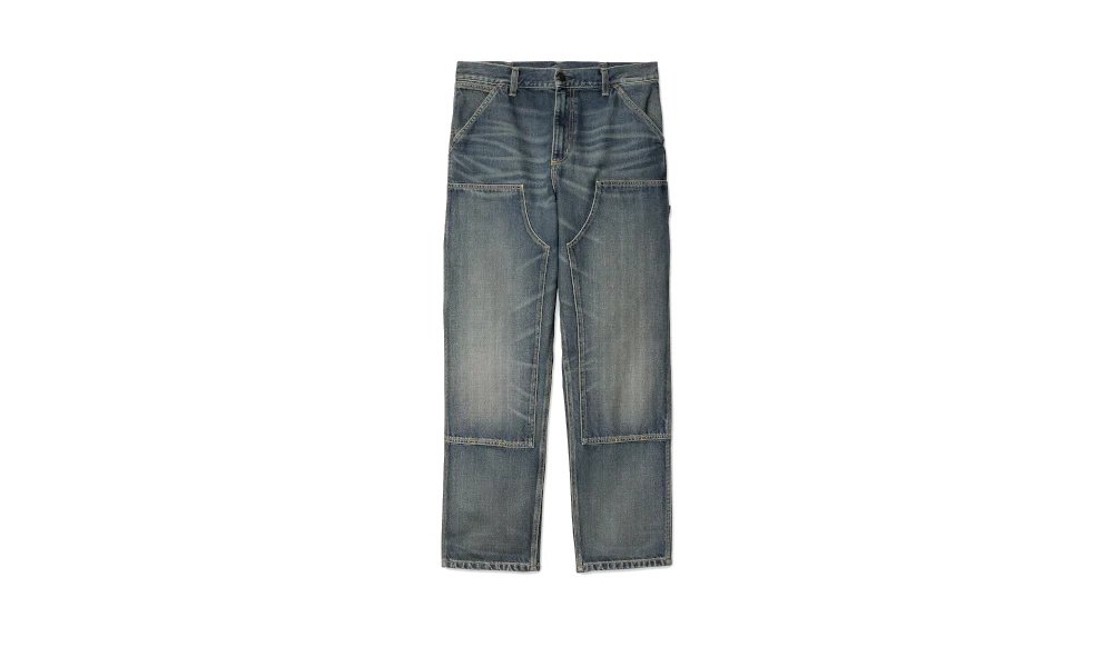 2026 & 2027 Carhartt WIP Double Knee Pant Blue Worn Used Wash