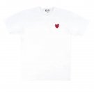 2026 & 2027 Comme des Garcons PLAY T-Shirt Embleme Rouge Tricote White