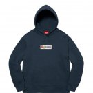 2026 & 2027 Supreme Bling Box Logo Hooded Sweatshirt Navy