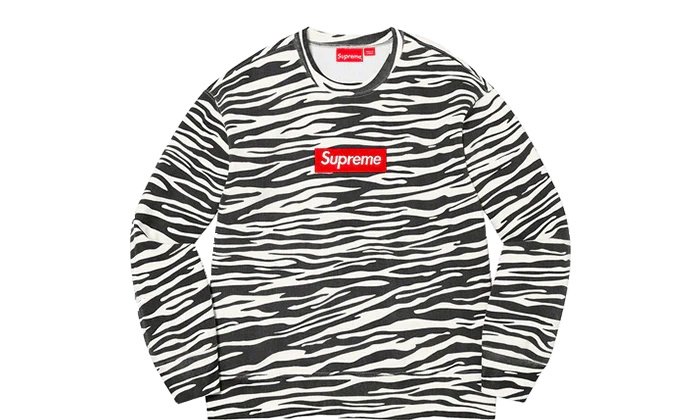 2026 & 2027 Supreme Box Logo Crewneck Zebra