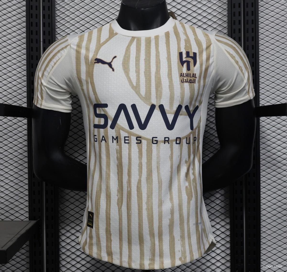 Al Hilal White with Gold Stripes 25/26 Player Soccer Football Futbol Adults Jersey
