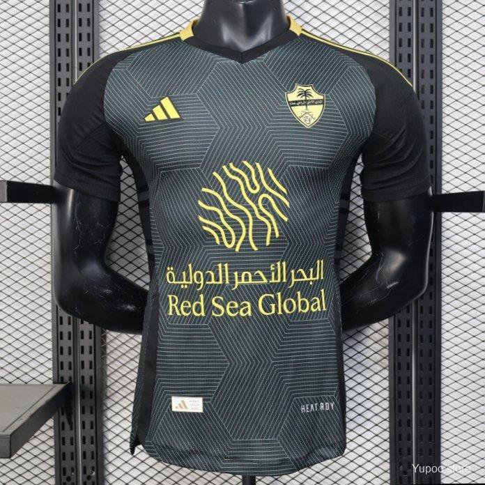 Al-Ahli Saudi FC Black with Geometric Pattern 25/26 Player Soccer Football Futbol Adults Jersey