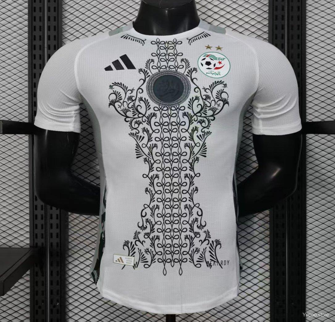 Algeria White with Traditional Pattern 2025 Player Jersey