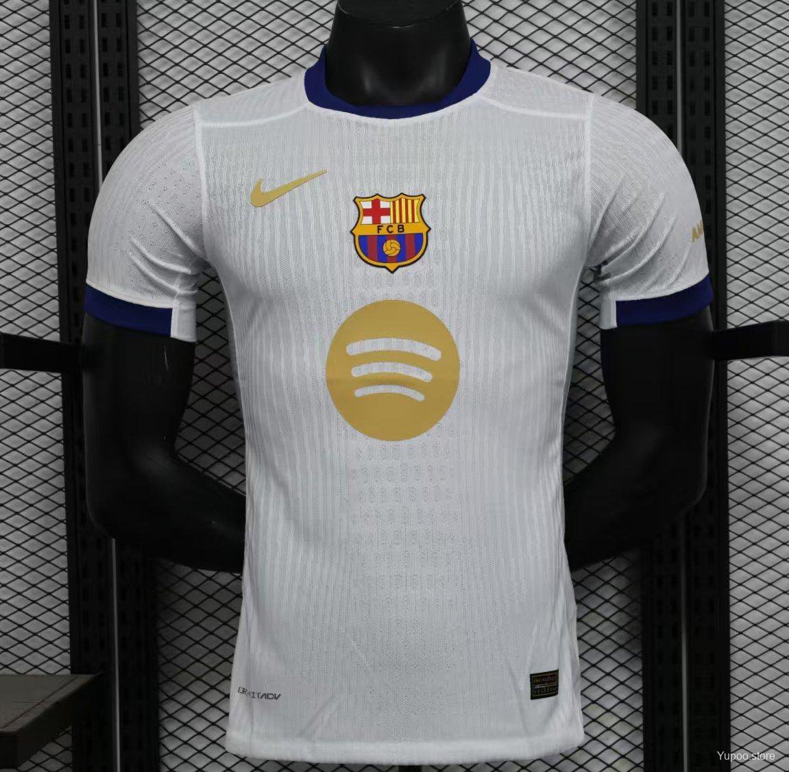 Barcelona 125th White Special 24/25 Player Soccer Football Futbol Adults Jersey