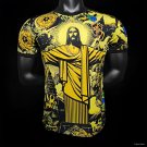 Brazil Copa America Yellow Goalkeeper 2024 Player Authentic Soccer Football Futbol Jersey Kit