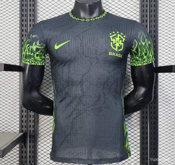 Brazil Dark Grey & Neon 2025 Player Soccer Football Futbol Adults Jersey